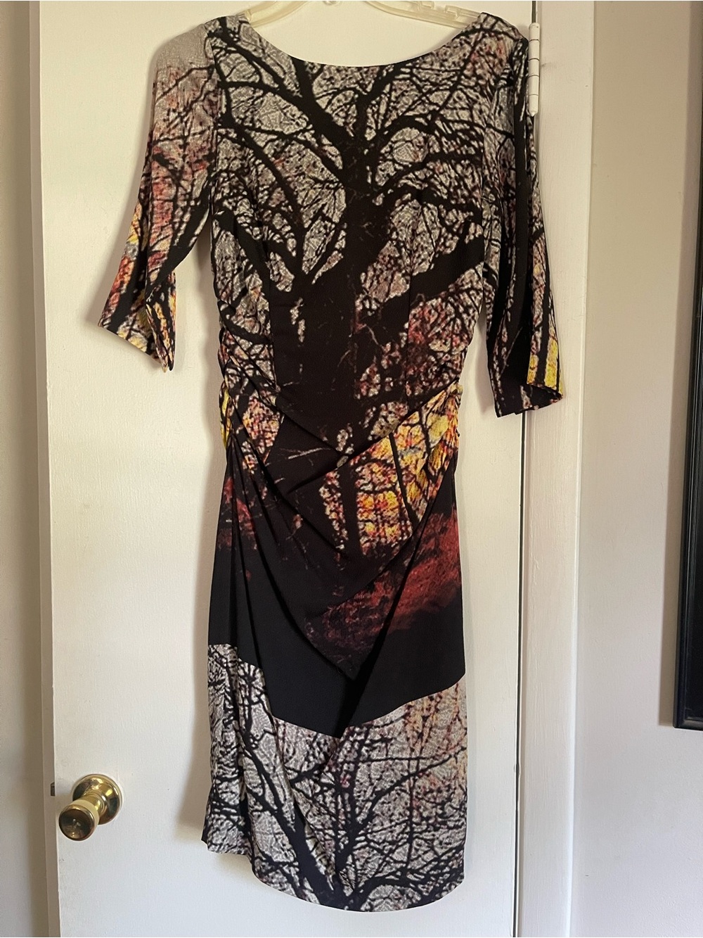 Tracy Reese Winter Landscape Stretch Crepe Sheath Dress size 6